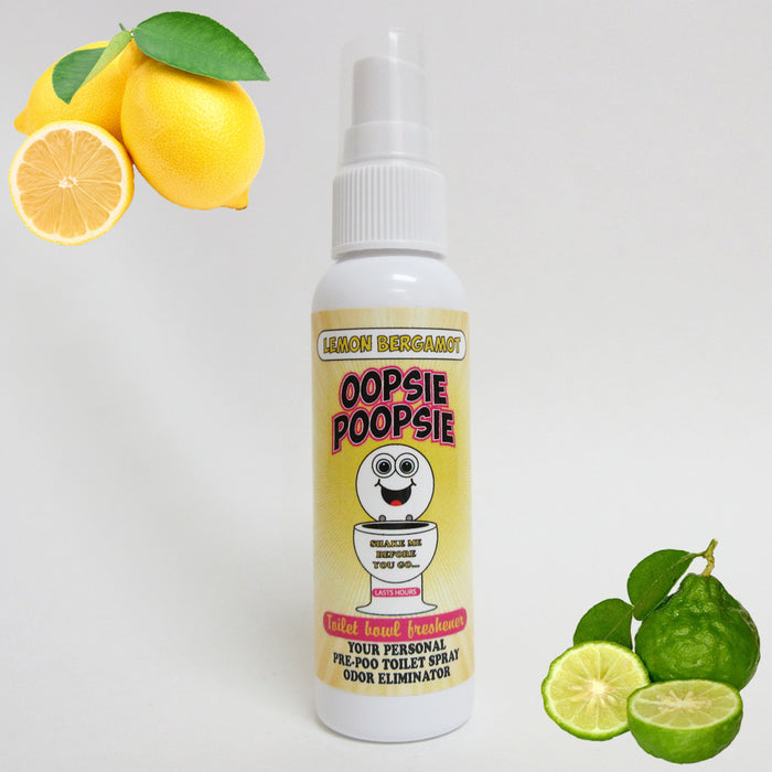 Natural Bathroom Toilet Spray Odor Eliminator Lemon Bergamot Scent Use B4 Going