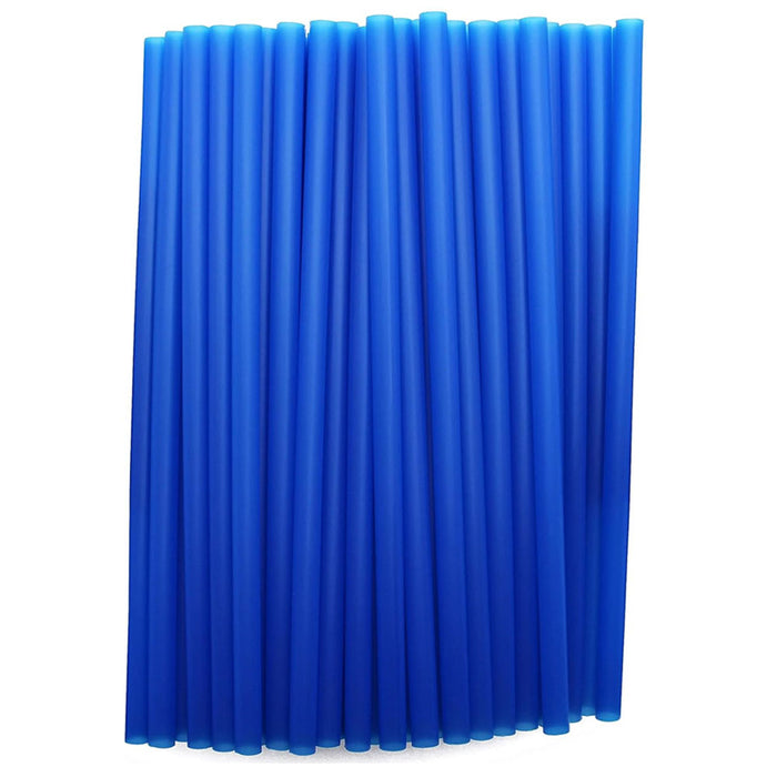 300 Ct Blue Smoothie Straws Disposable Plastic 9" Milkshake Thick Drink Home Bar