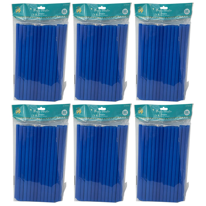 300 Ct Blue Smoothie Straws Disposable Plastic 9" Milkshake Thick Drink Home Bar
