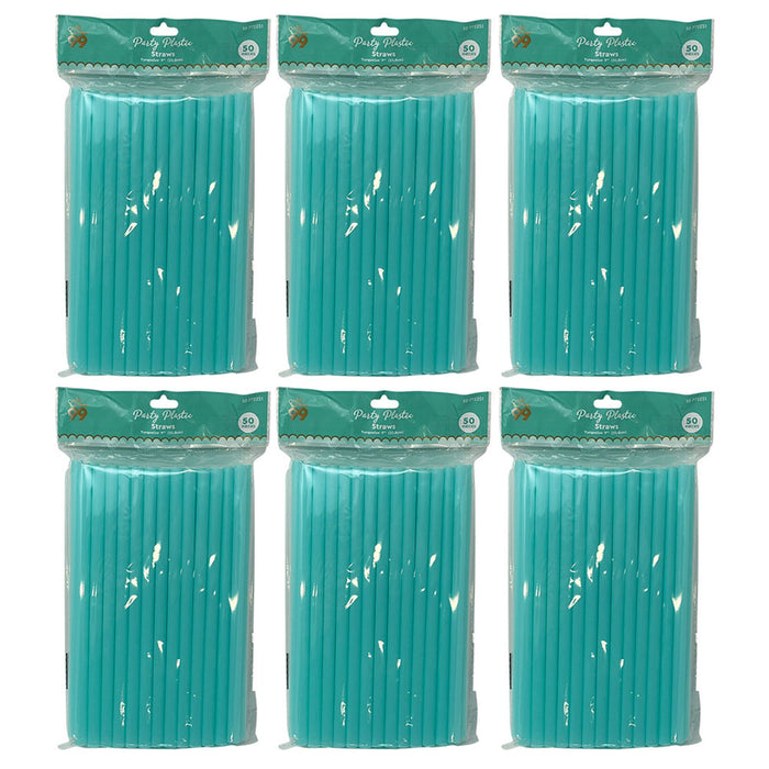 300 Ct Turquoise Smoothie Straws Disposable Plastic 9" Milkshake Thick Drink Bar