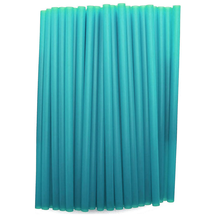 100 Ct Turquoise Drinking Straws Smoothie Milkshake Large Plastic Jumbo Party 9"