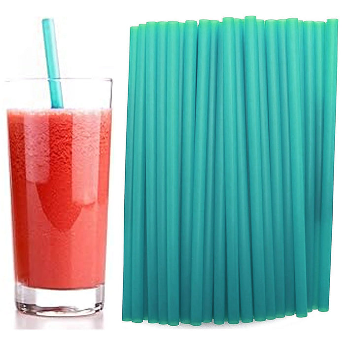 100 Ct Turquoise Drinking Straws Smoothie Milkshake Large Plastic Jumbo Party 9"