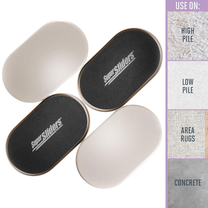 8 Pk Jumbo Furniture Sliders Glides 9.5" Oval Multi Surface Pad Floor Protector