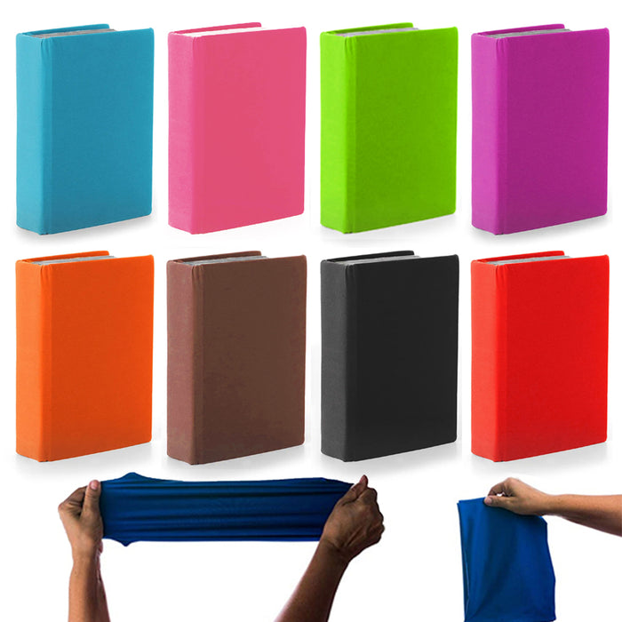 10 Stretchable Book Covers Fabric Hardcover Textbooks Washable Reusable Colorful