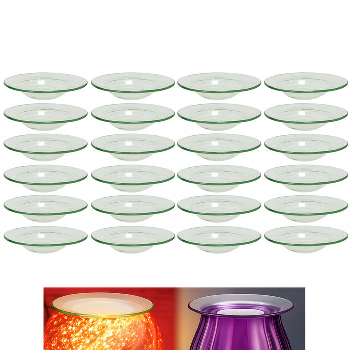 24 X Replacement Glass Dish Oil Warmer Diffuser Tart Burner Bowl Tray Round 4"
