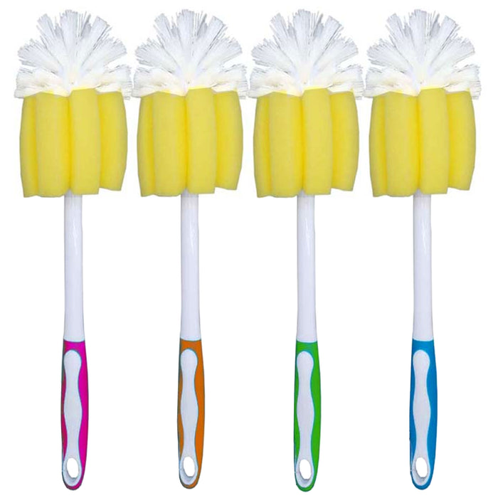 2 Pc Dish Glass Bottle Mug Sponge Brush Scourer Cup Scrubber Household Tool