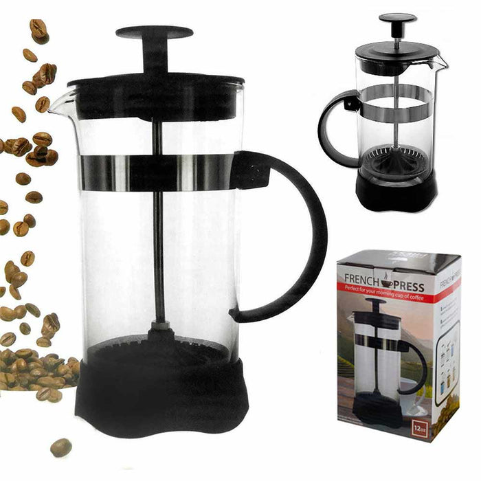 1 Coffee Maker French Press 12oz Leaf Tea Portable Manual Brew Single Serve Cup