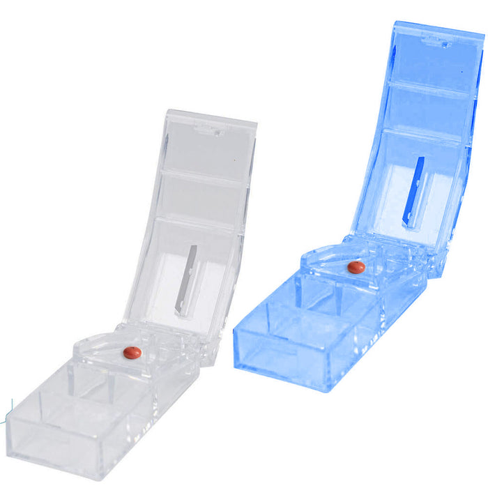 2 Pill Cutter Splitter Steel Blade and Guard Storage Easycare V2 Tablet Spliter