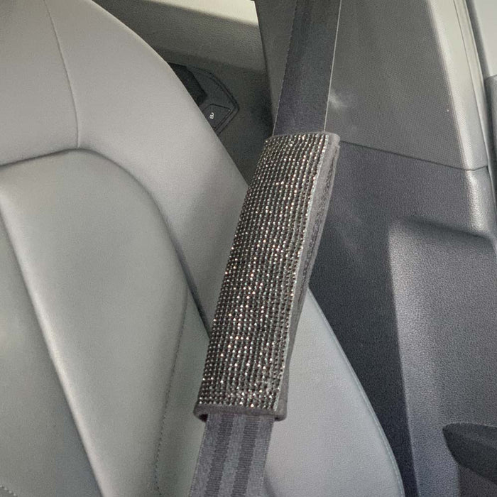 2 PCS Crystal Seat Belt Shoulder Pads Bling Cushion Cover Car Pillow Interior