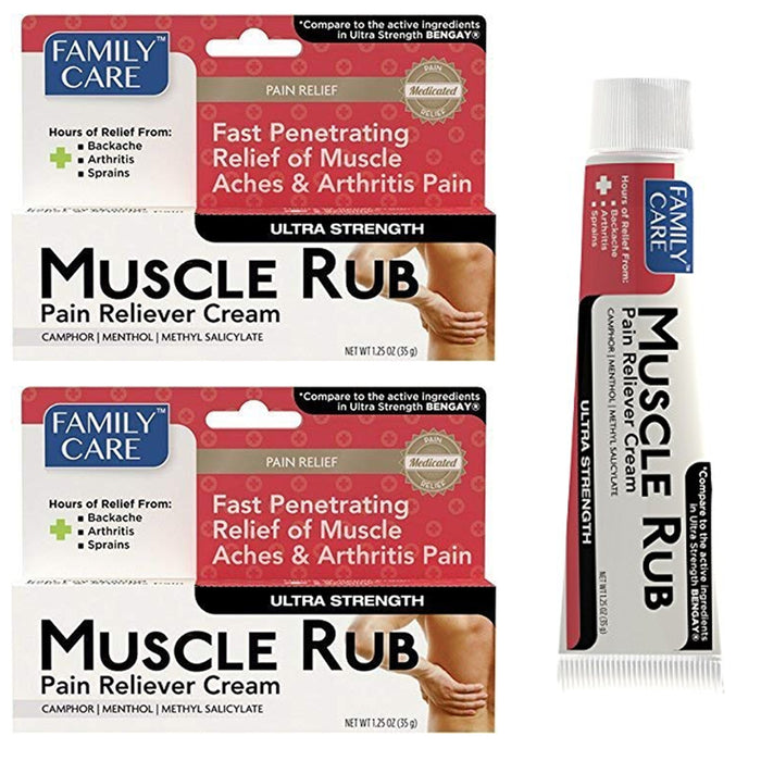 2 Muscle Rub Gel 1.25 oz (35g) Fast Acting Ultra Strength Pain Relief Cream