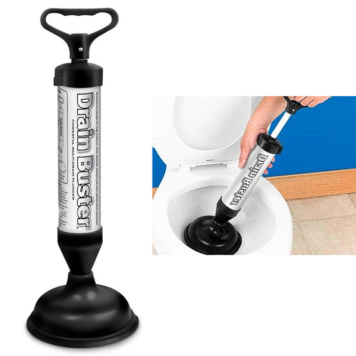 Plunger Toilet Sink Shower Stalls Bathtub Drain Buster 2 Heads Air Drain Blaster