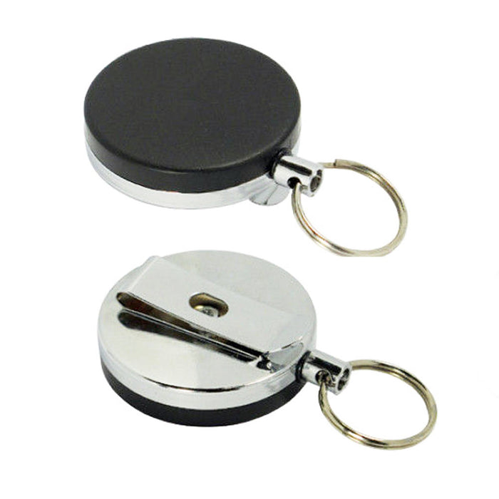 12 Pc Retractable ID Card Badge Metal Reel Recoil Pull Key Ring Belt Clip Holder