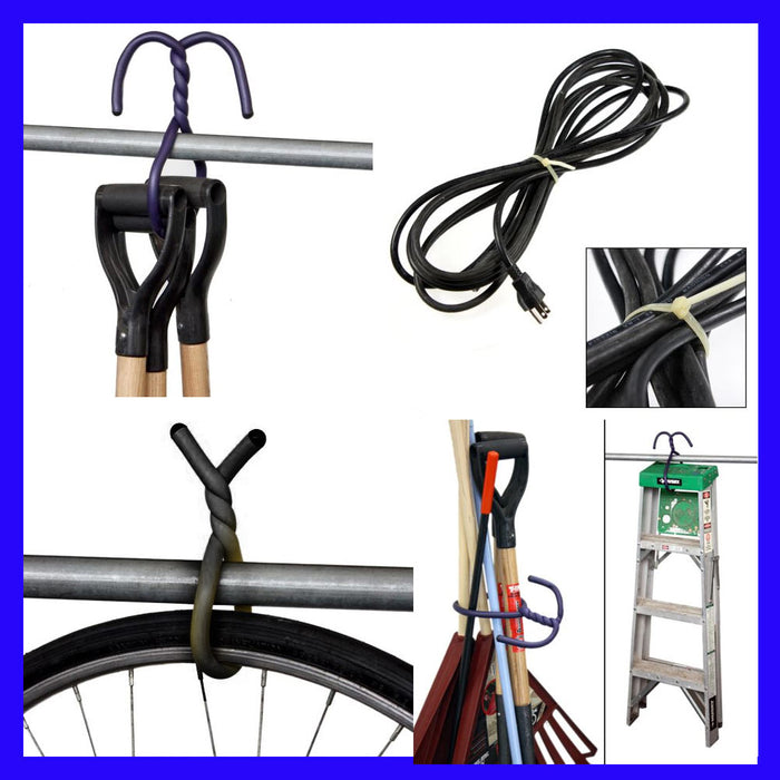 4pc All Purpose Twist Grips Heavy Duty Cable Ties Fastener Home Garage Organizer