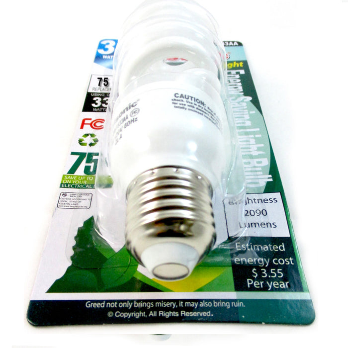 CFL Soft White Light Bulb 33 W 150 Watt Compact Fluorescent Spiral Base New !