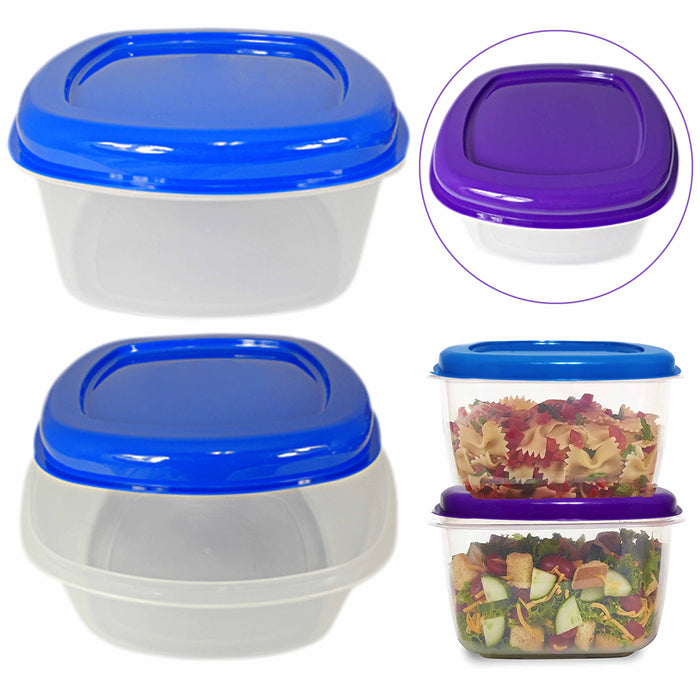 6Pk Soup Freezer Storage Container Top Lid 169oz Reusable Plastic Food Box Stack