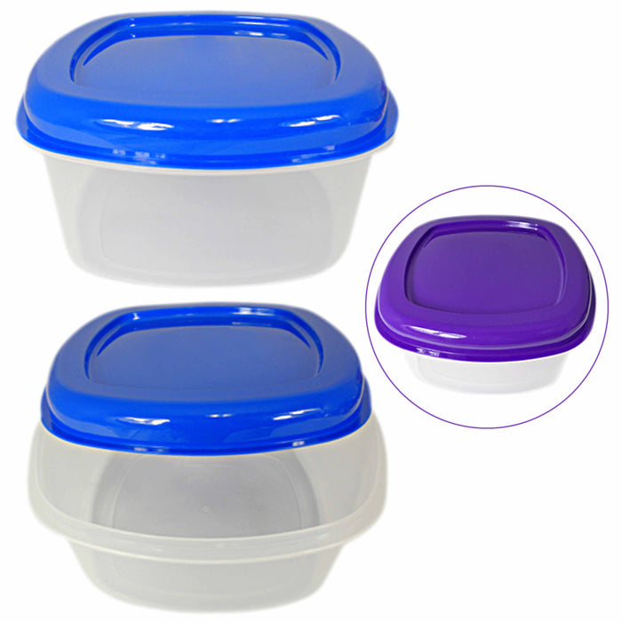 6Pk Soup Freezer Storage Container Top Lid 169oz Reusable Plastic Food Box Stack