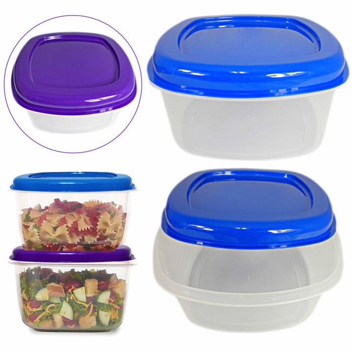 6Pk Soup Freezer Storage Container Top Lid 169oz Reusable Plastic Food Box Stack