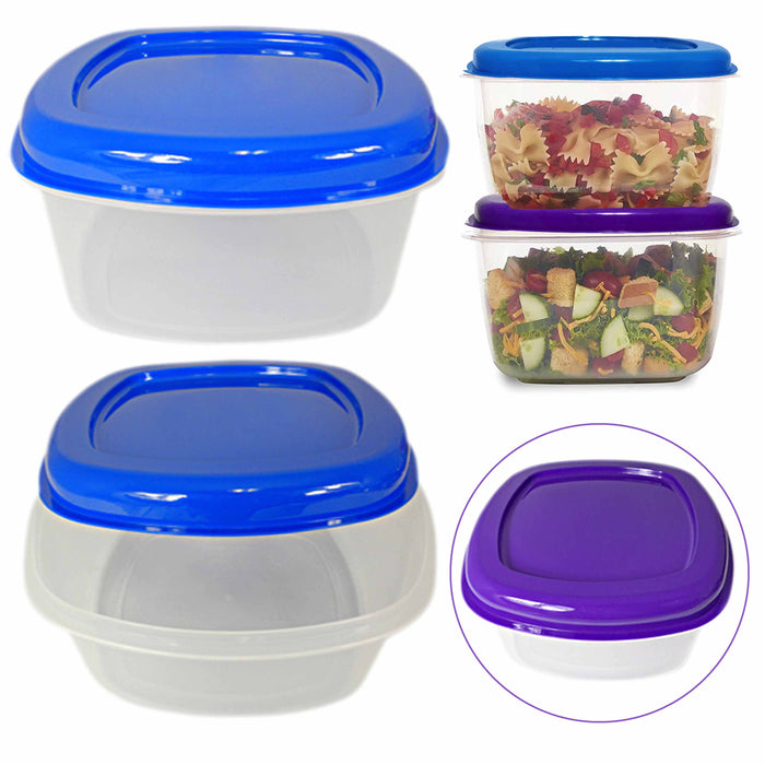 6Pk Soup Freezer Storage Container Top Lid 169oz Reusable Plastic Food Box Stack