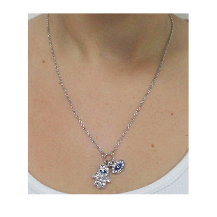Hamsa Necklace Evil Eye Turkish Blue Eye Hand Pendant Lucky Protection Jewelry
