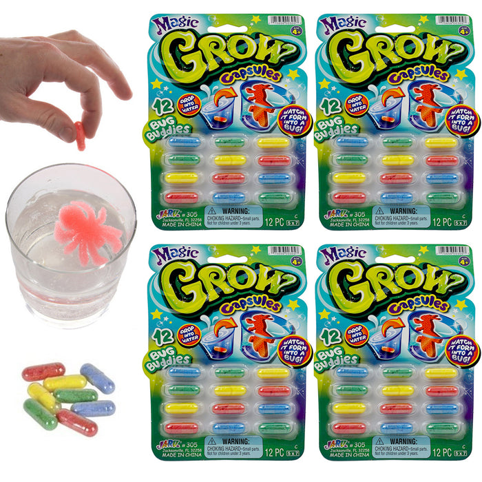 48 Pc Magic Grow Growing Animal Capsules Expanding Sponge Foam Toy 4 Packs