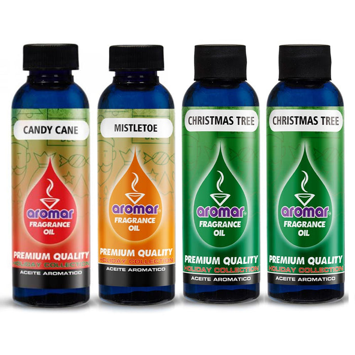 4 X Holiday Fragrance Oils Christmas Tree Apple Cinnamon Champagne Aromatherapy
