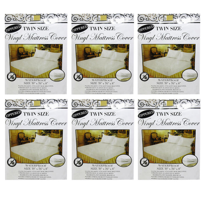 6X Twin Size Bed Mattress Cover Zipper Plastic Waterproof Bed Bug Protector Mite
