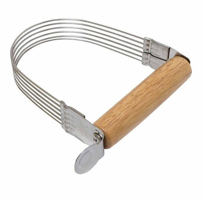 1 Stainless Steel Wooden Grip Pastry Blender Wire Dough Cutter Flour Mixer Cake