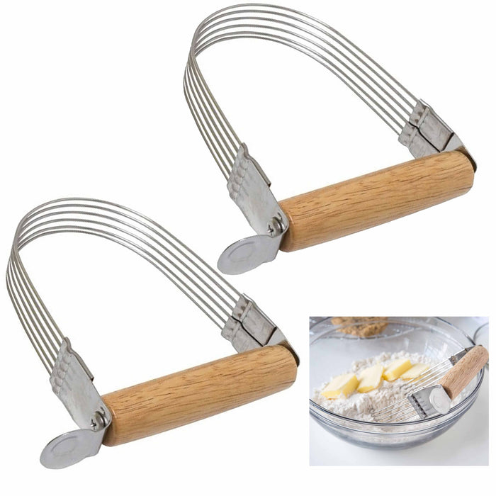 2 X Stainless Steel Pastry Blender Dough Cutter Flour Mixer Pasta Pie Crust Cake