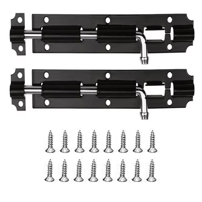 2 Pc Door Lock Barrel Bolt Slide Latch With Screws Gate Cabinet Home Security 4"