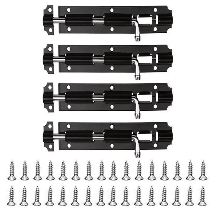 4 Pc Barrel Bolt Slide Latch Door Locks With Screws Gate Window Home Security 4"