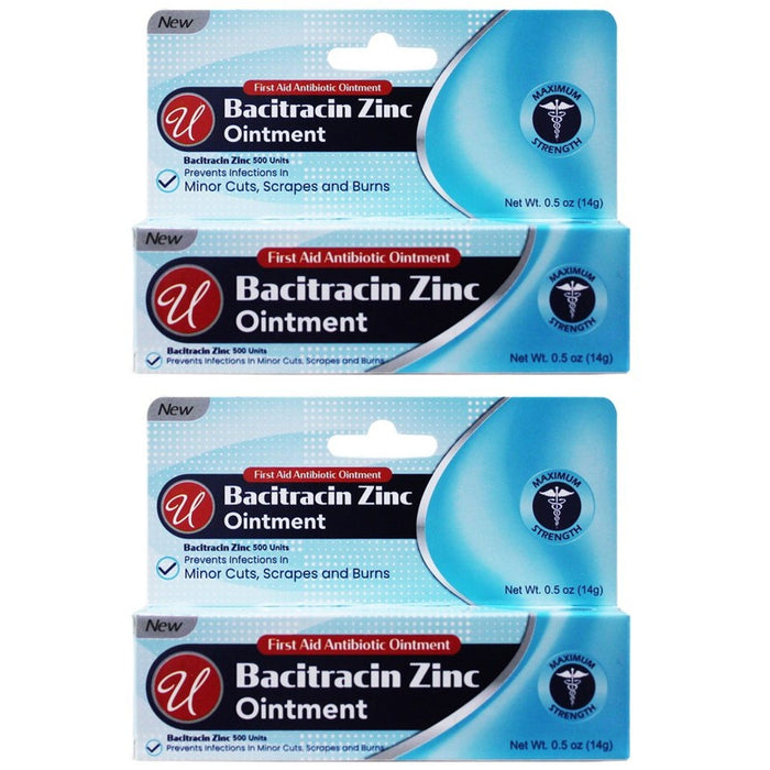 2 Pc Maximum Strength Bacitracin Zinc Antibiotic Ointment Cream Skin Itch Relief