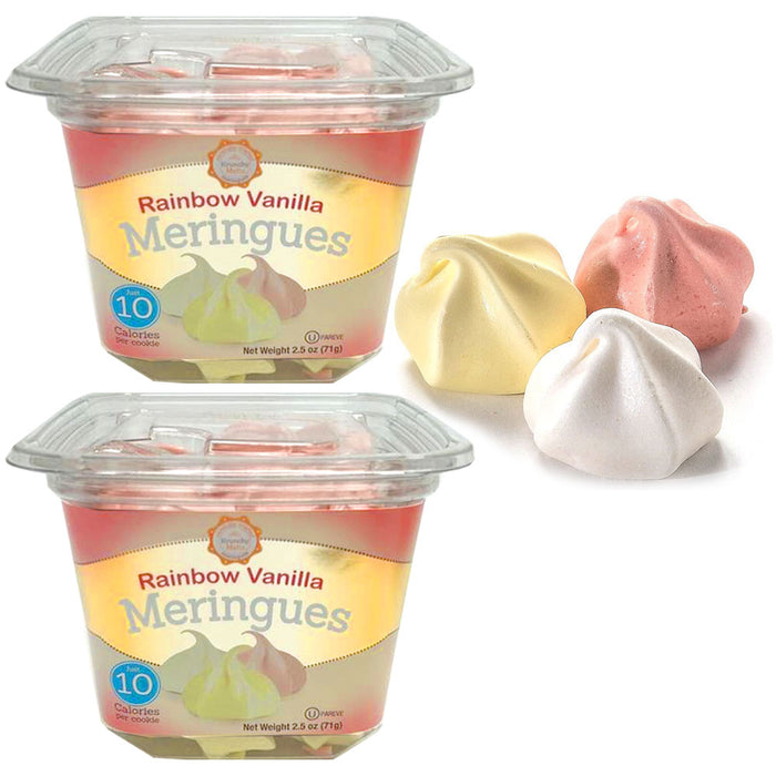 2 Pk Meringues Cookies Rainbow Vanilla Flavor Gluten Fat Free 90 Calories Snacks