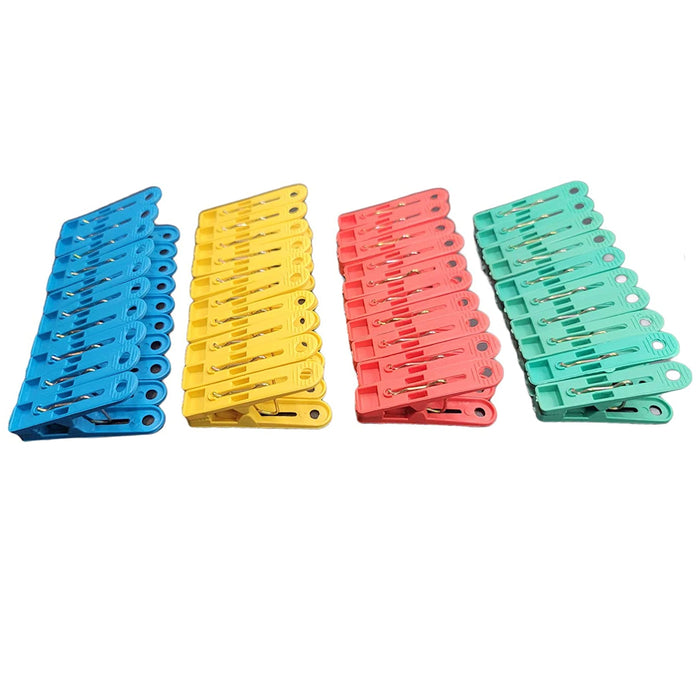 80 X Clothes Pegs Laundry Clips Pins Clothespins Multi Color Plastic