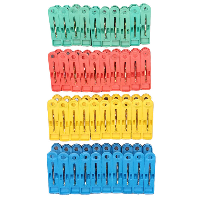 40 X Clothespins Multi Color Plastic Clothes Pegs Laundry Clips Pins