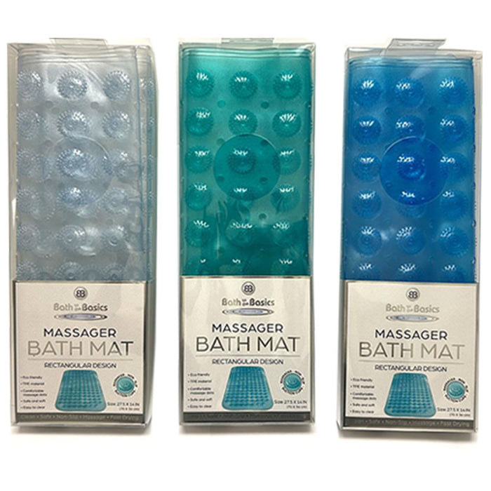 2 Pc Bath Mat Non Slip Soft Massager Shower Rug Tub Bathroom Exfoliating 27.5" L