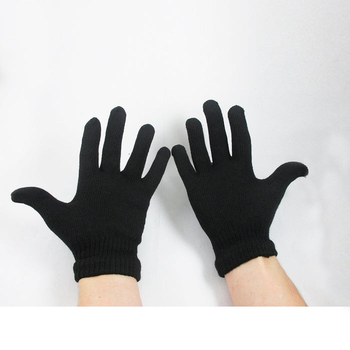 12 Pair Black Magic Man Woman Unisex Gloves Hand Wrist Warmer Winter Cold Soft