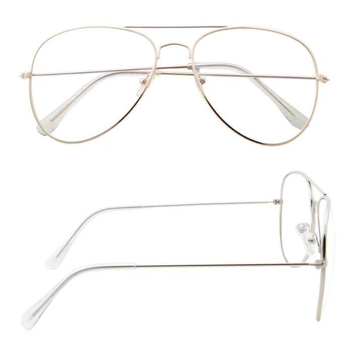 2 Pair Metal Pilot Blue Light Blocking Computer Glasses Techies Lens Eyewear New