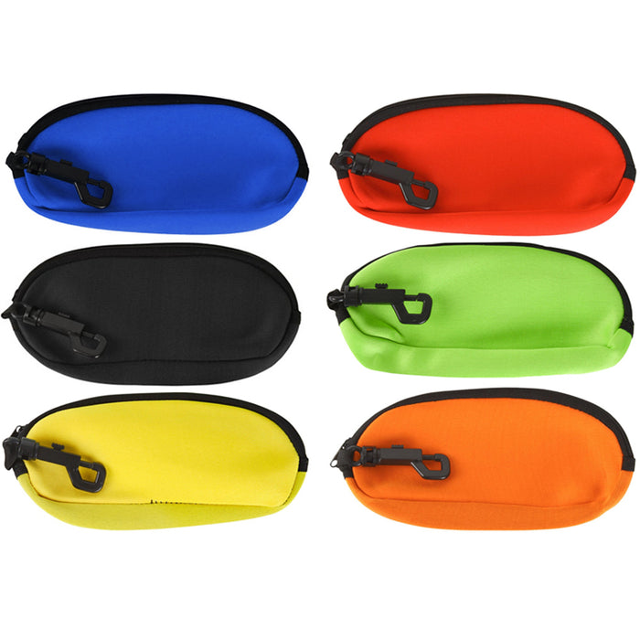 2 Floating Zipper Neoprene Pouch w Clip Hook Sunglass Eyeglass Soft Case Sunnies