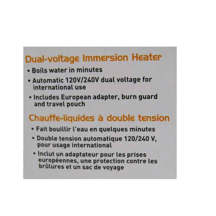 Lewis N Clark Dual Voltage Immersion Heater 120V 240V Travel Hot Water Portable