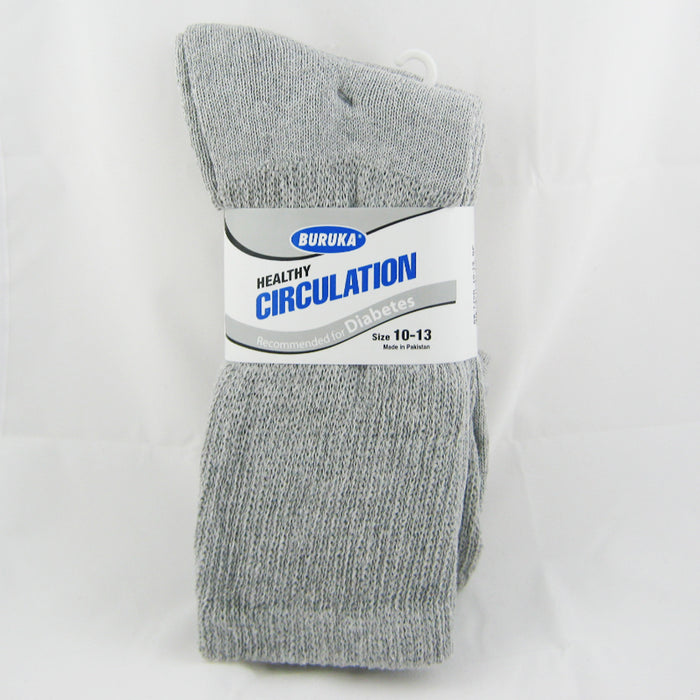 6 Pairs Diabetic Crew Circulatory Socks Health Support Cotton Loose Fit Sz 10-13