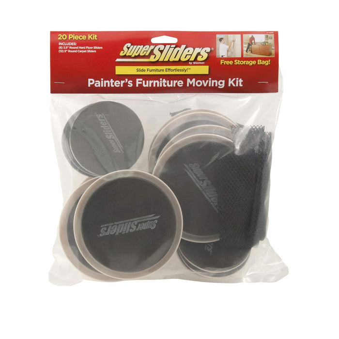 20 Pc Painters Furniture Movers Round Glides Sliders 3.5" & 5" Floor Mat Pads