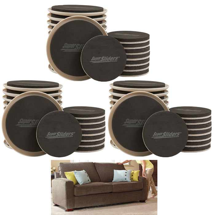 60 Pc Easy Furniture Mover Sliders Painters Moving Glides 3.5" & 5" Hauling Pads