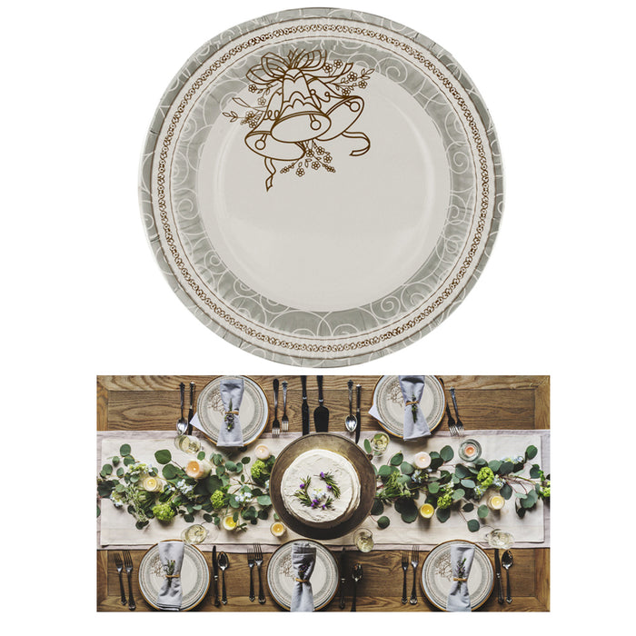 40 Pack 9" Silver Gold Paper Plates Party Disposable Wedding Birthday Tableware