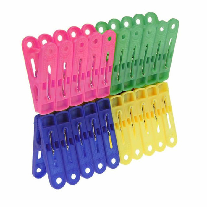 144 Pc Plastic Clothespins Laundry Clothes Pins Large Spring Assorted Color Pegs