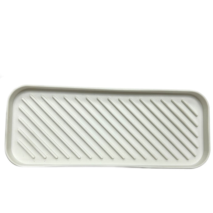2 Silicon Sponge Holder Kitchen Sink Organize 9X3.5 Bath Soap Tray BpaFree White