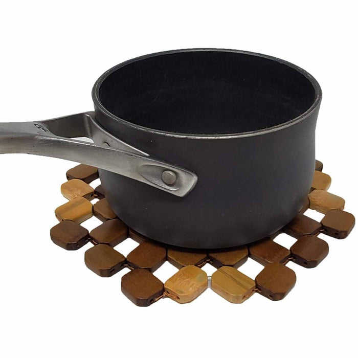 3 Pc Kitchen Mat Bamboo Trivet Hot Pad Pot Pan Holder Stove Oven Heat Resistant
