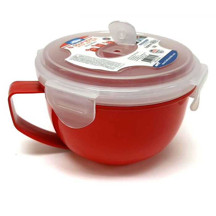 6 Microwave Soup Mug Large 32oz Bowl Plastic Food Lunch Container Steam Vent Lid