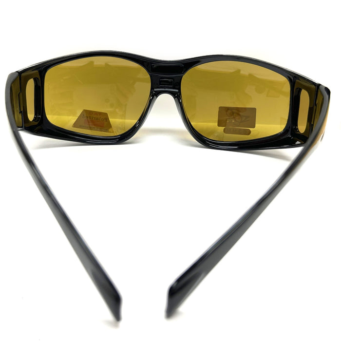 2 Night Vision Driving Glasses Fit Over Unisex Anti Glare Polarized Yellow Lens