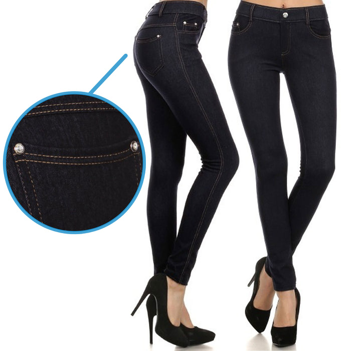 2 Women Stretchy Denim Jegging Jeans Pants Tummy Control Fitted Black Small Sale