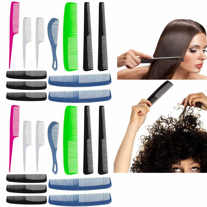 24 Pc Pro Hair Comb Set Salon Hairdressing Barber Styling Tools Brushes Plastic